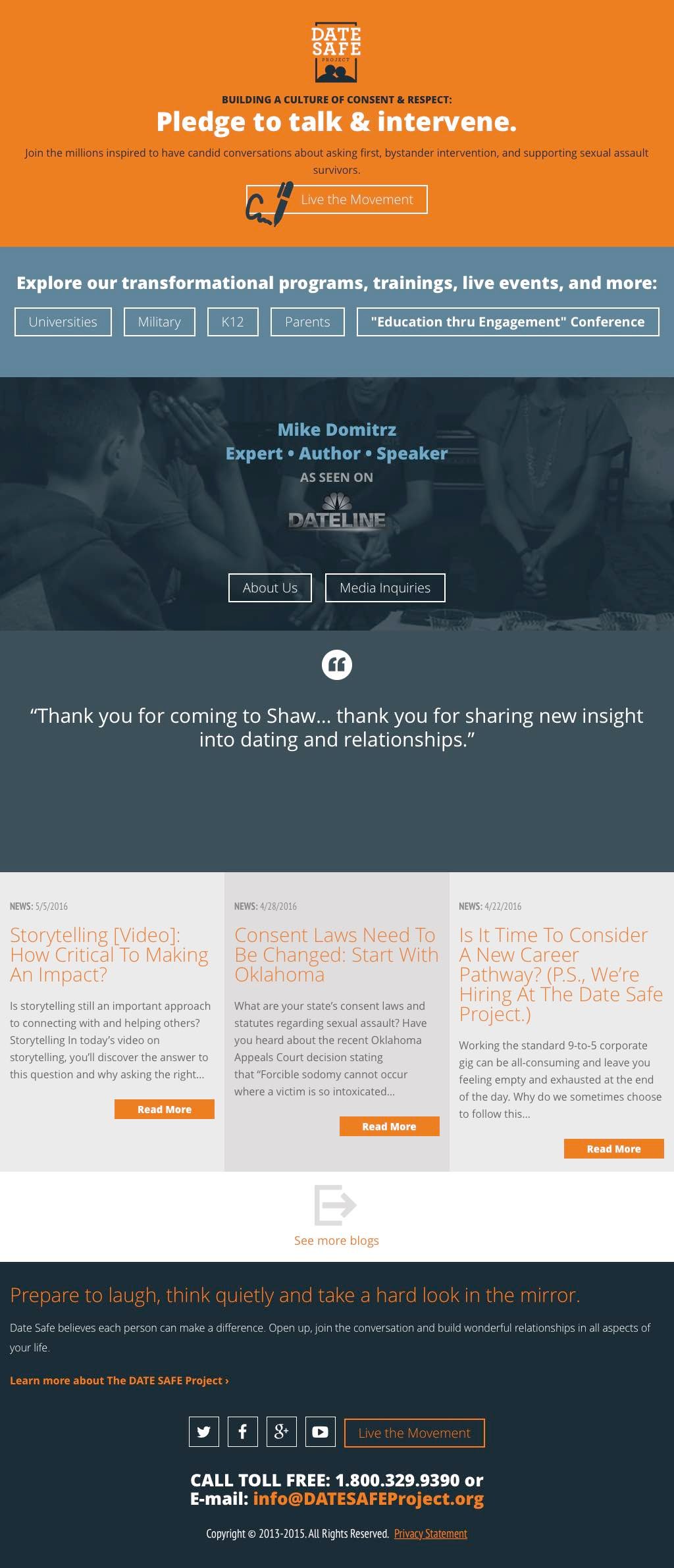Date Safe Website